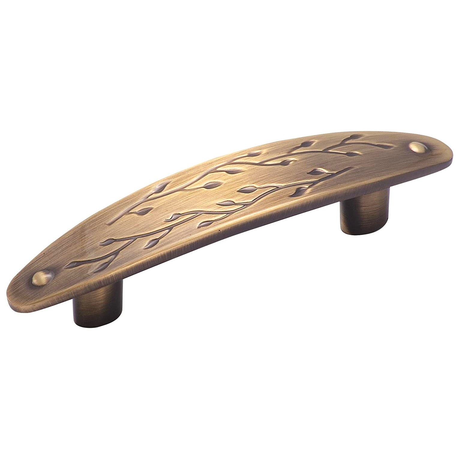 Amerock Inspirations Elegant Brass 3 inch CTC Leaf Cabinet Drawer Pull BP4443EB