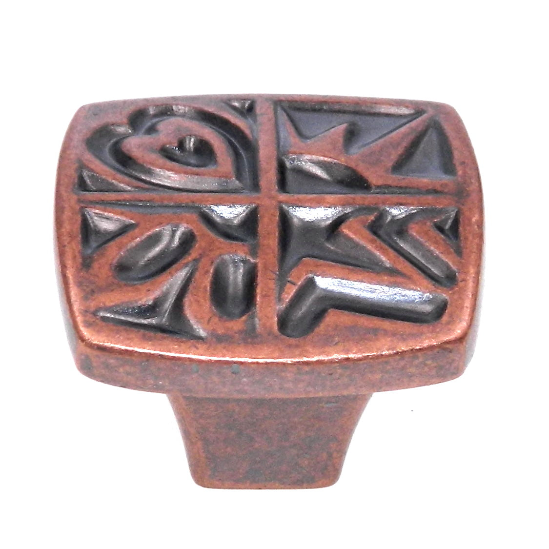 Amerock Motif'Z Weathered Copper 1 1/8" Square Ornate Cabinet Knob BP4450-WC