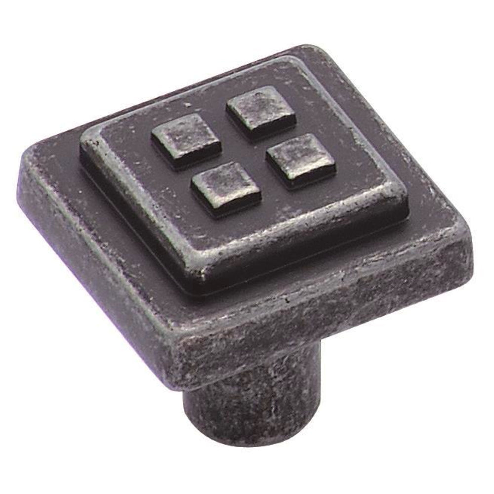 Amerock Forgings Wrought Iron Dark 1 1/8 inch Square Cabinet Knob BP4454WID