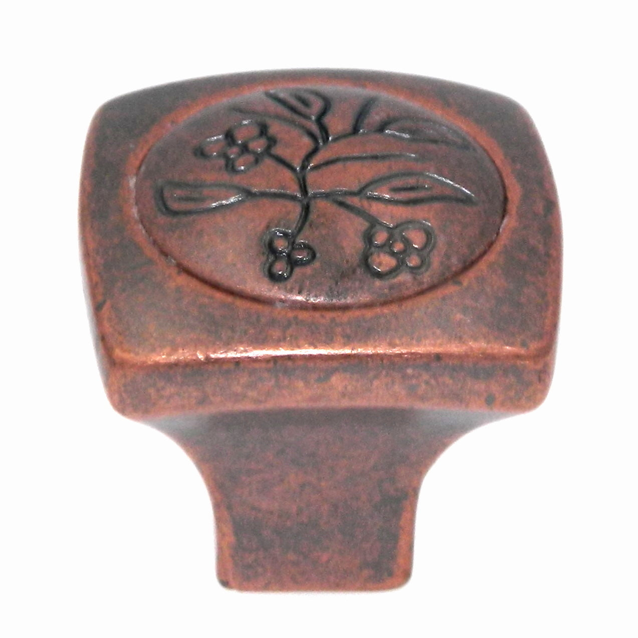 Amerock Vineyard Weathered Copper 1 1/8" Square Cabinet Pull Knob BP4475WC