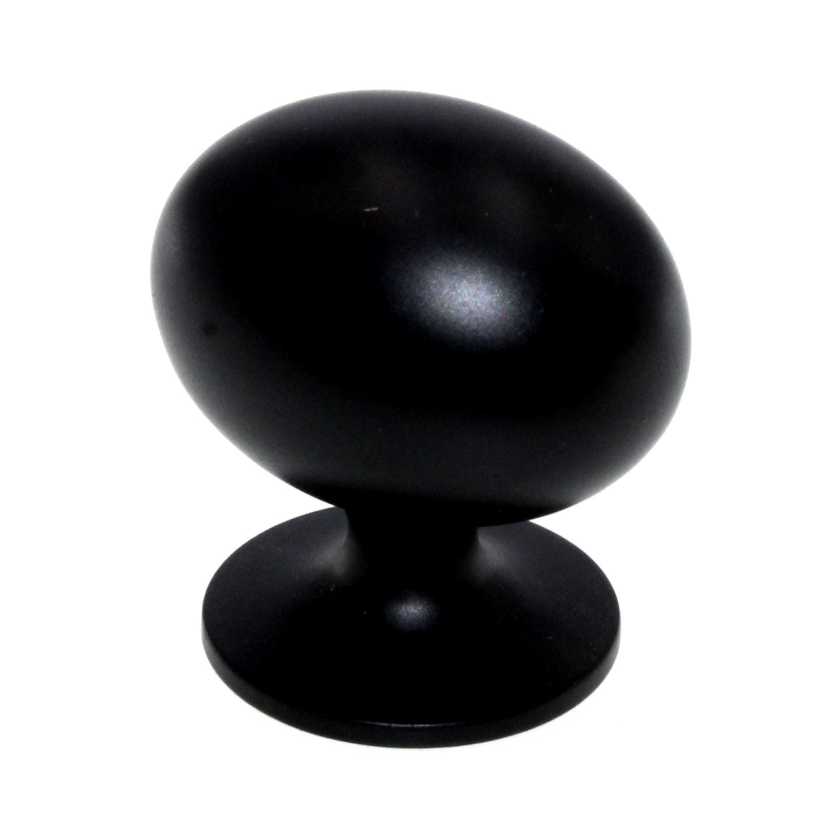 Amerock Everyday Heritage 1 3/8" Oval Egg Cabinet Knob Flat Black BP53018FB