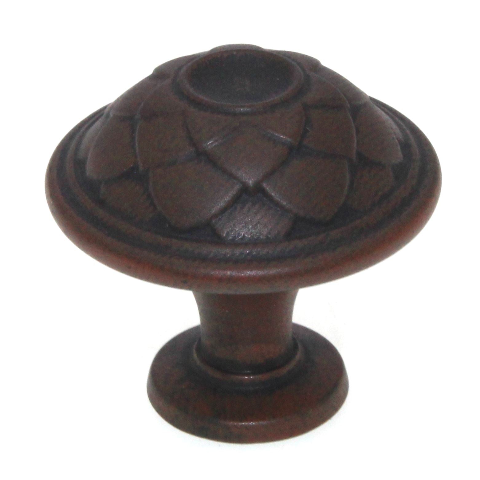 Amerock Galleria Feather 1 5/16" Round Cabinet Knob Antique Rust BP53027ART