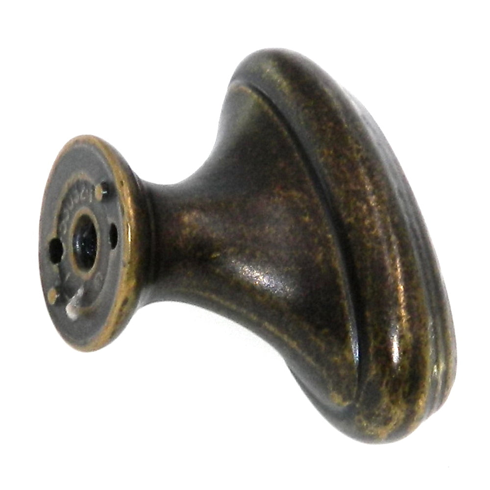 Amerock Mulholland Rustic Brass 1 7/16" Oval Single Edge Cabinet Knob BP53032-R3