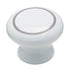 Amerock BP5322-GC White with Gray Circle 1 1/2" Round Cabinet Knob Pulls