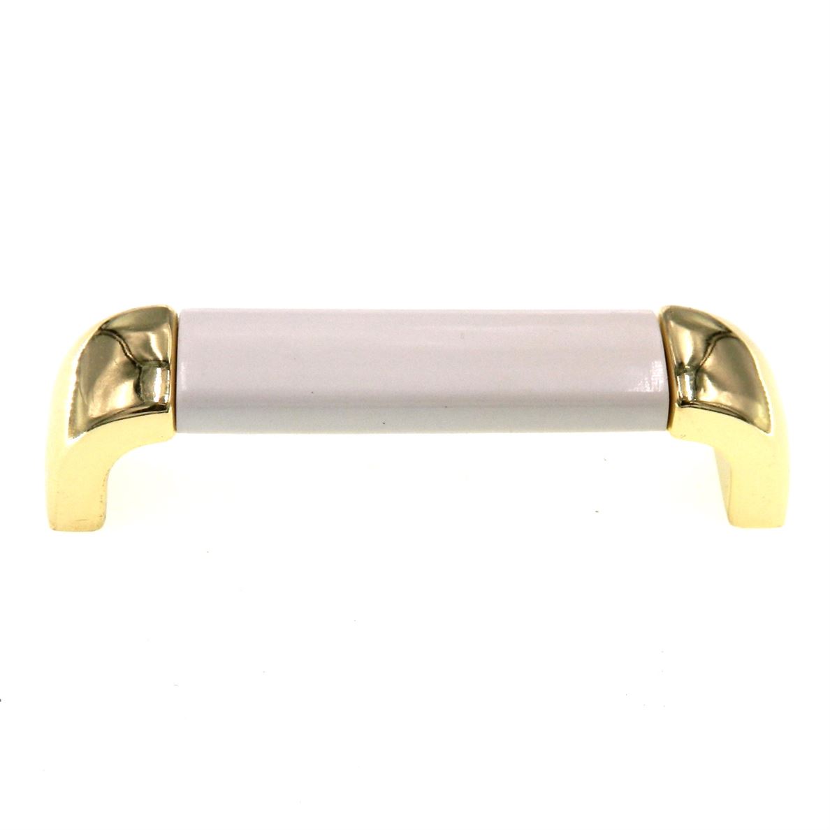 Amerock Metals Solid Brass, White 3 3/4" (96mm) Ctr. Cabinet Handle BP5525-WH3