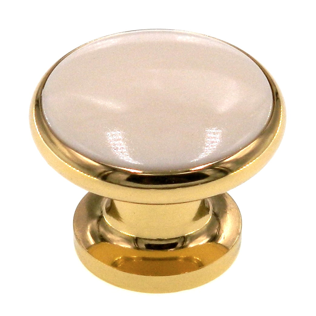 Amerock Advantage Polished Brass Almond 1 1/4" Round Cabinet Knob BP5526-AL3