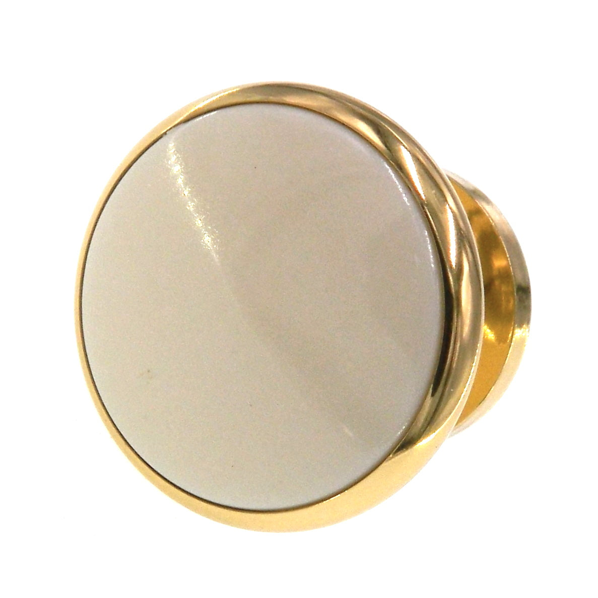 Amerock Advantage Polished Brass Almond 1 1/4" Round Cabinet Knob BP5526-AL3