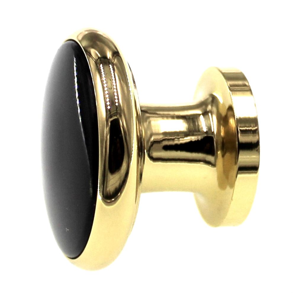 Amerock European Designs Solid Brass Black Center 1 1/4" Cabinet Knob BP5526-BJ3