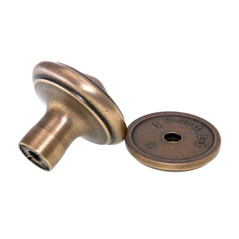 Amerock Revitalize Gilded Bronze 1 1/4" Cabinet Knob With Backplate BP55341-GB