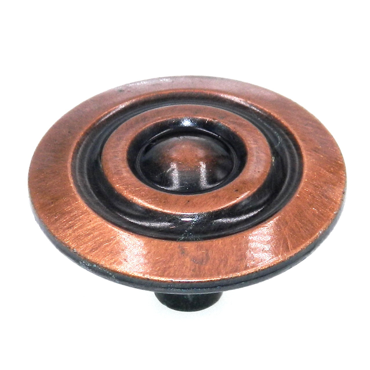 Vintage Amerock Colonnade Antique Copper 1 1/2" Round Cabinet Knob BP594-AC