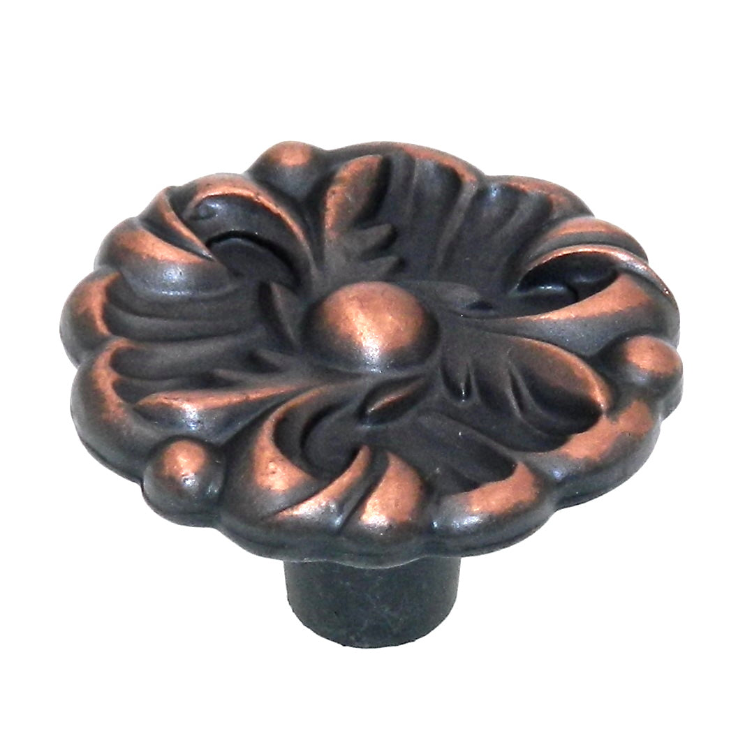 Vintage Amerock Provincial Antique Copper 1 1/4" Round Cabinet Knob BP596-AC