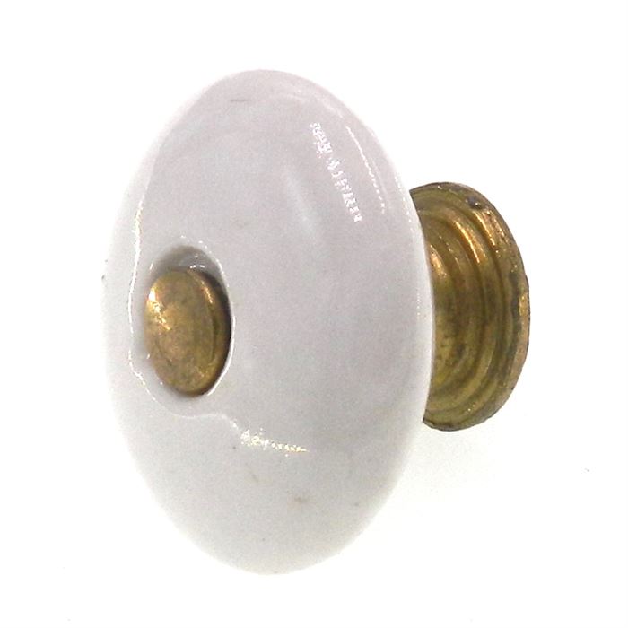 Amerock Traditional Classics 1 1/4" White Ceramic Brass Cabinet Knob BP70638-30A