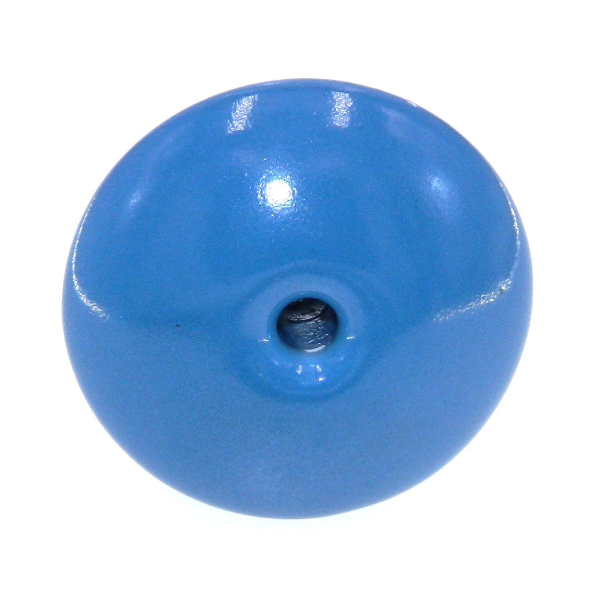 Vintage Amerock BP707-BL Blue 1 1/4" Ceramic Cabinet Knob with Brass Screw