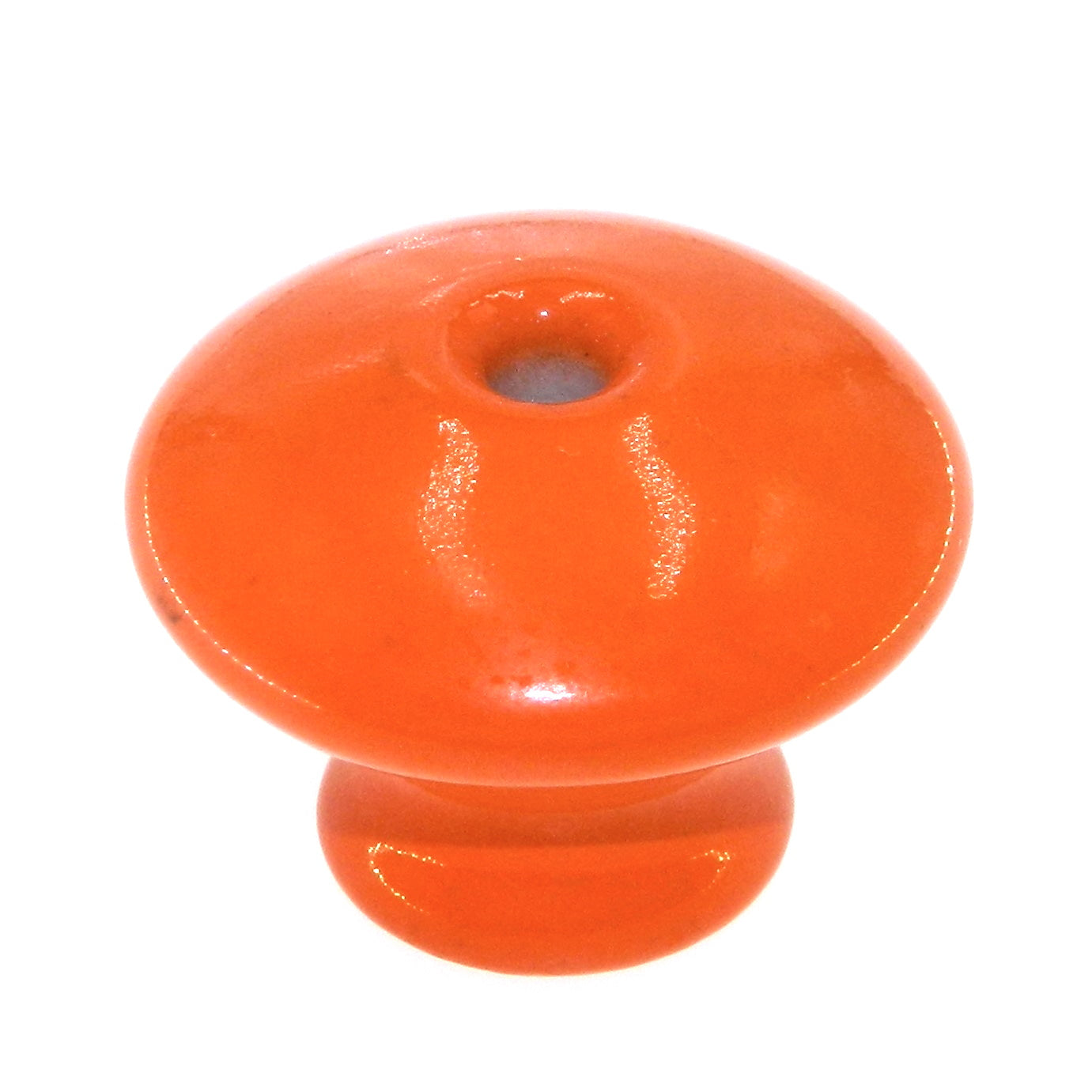 Vintage Amerock BP707-OR Orange 1 1/4" Ceramic Cabinet Knob with Brass Screw