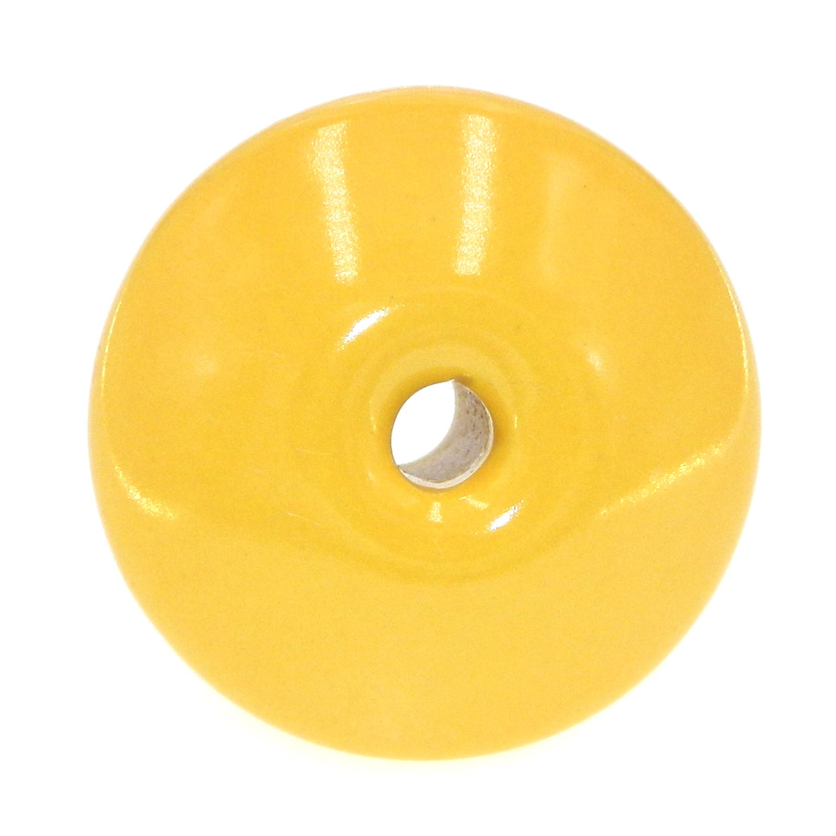 Vintage Amerock BP707-YL Yellow 1 1/4" Ceramic Cabinet Knob with Brass Screw