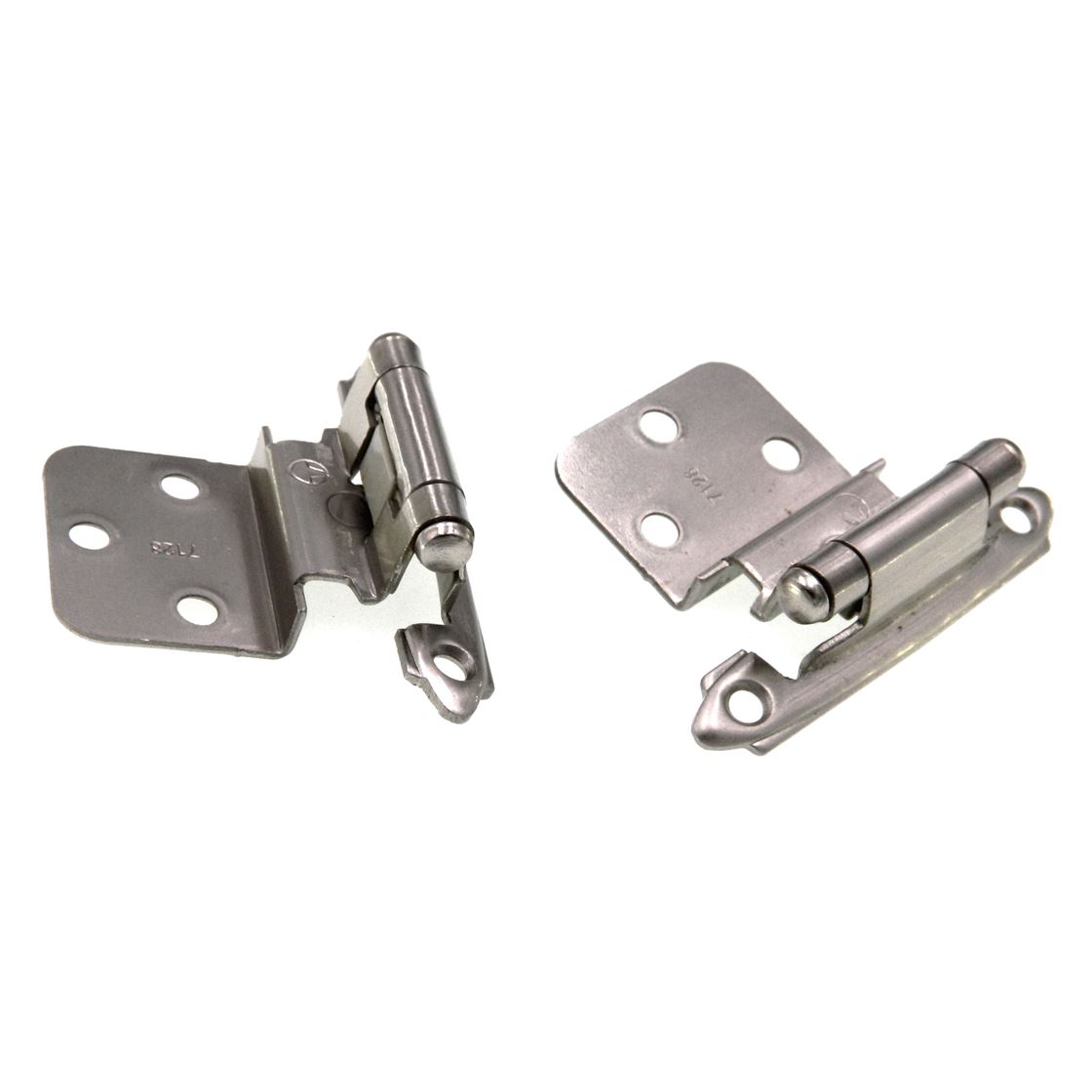 Pair of Amerock Satin Nickel Self-Closing 3/8" Inset Cabinet Hinges BP7128-G10