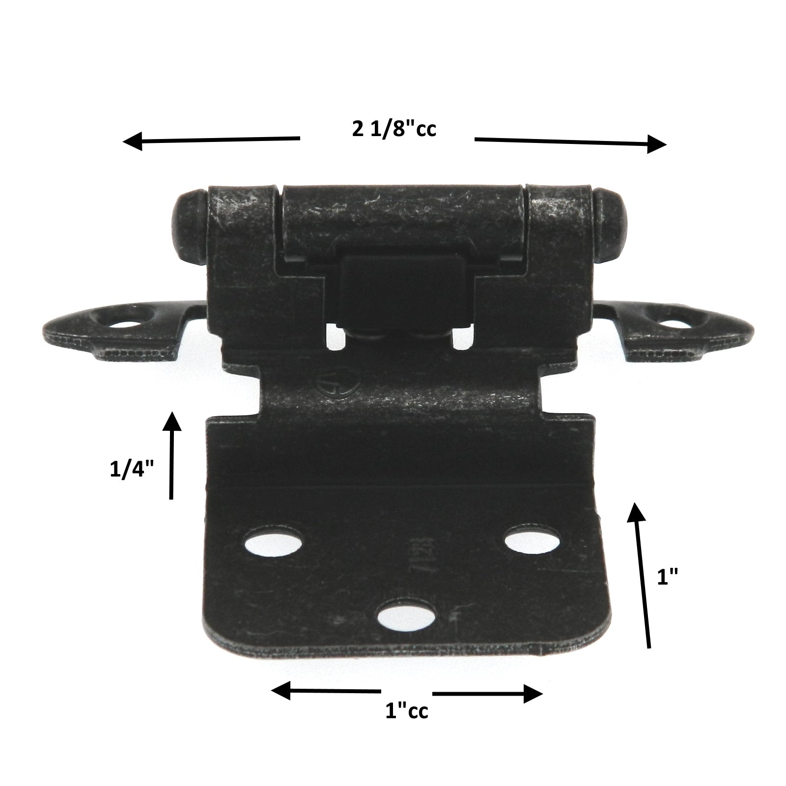 Pair of Amerock White Self-Closing 3/8" Inset Face Mount Cabinet Hinges BP7128-W