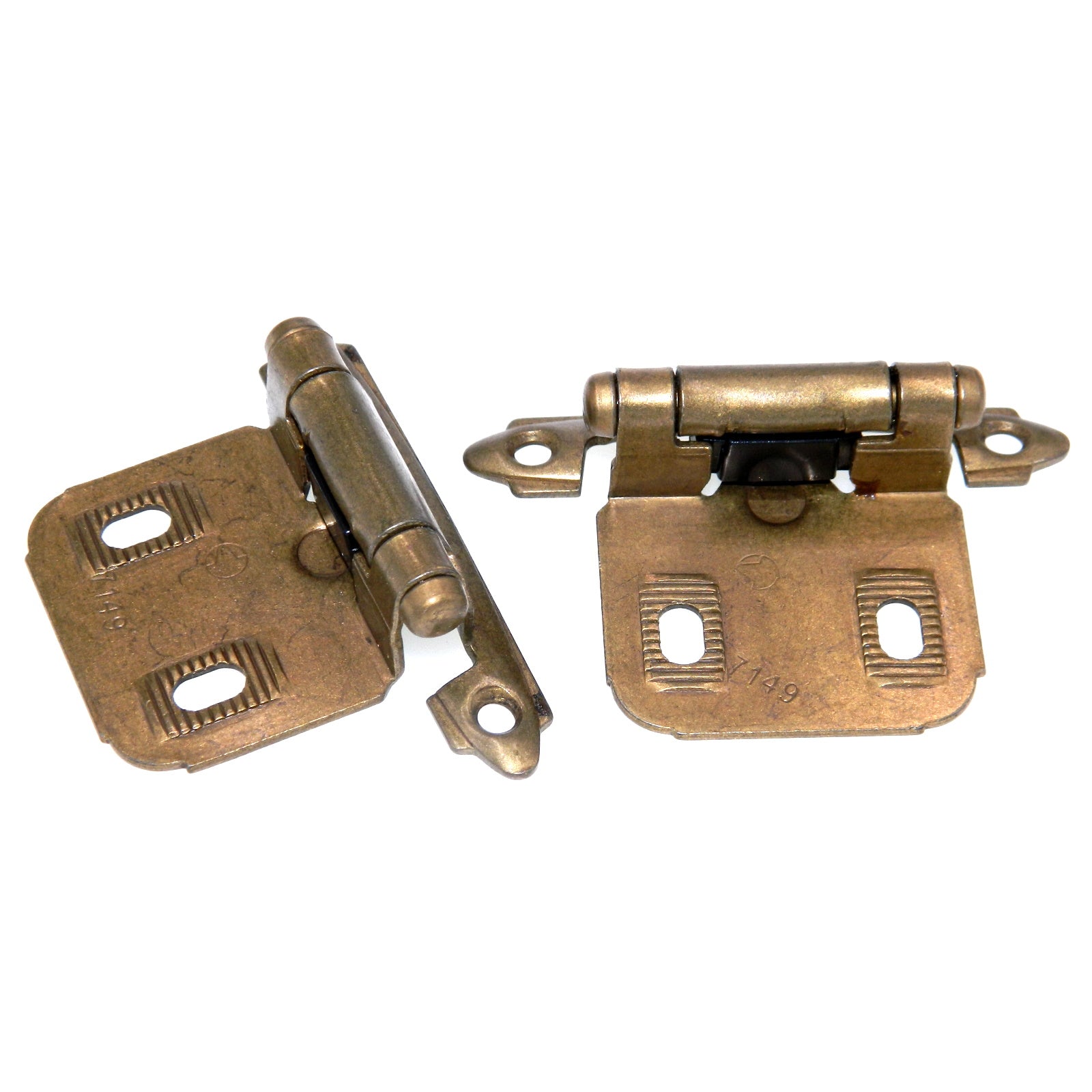 Pair of Amerock Burnished Brass Self-Closing Adjustable Cabinet Hinges BP7149-BB