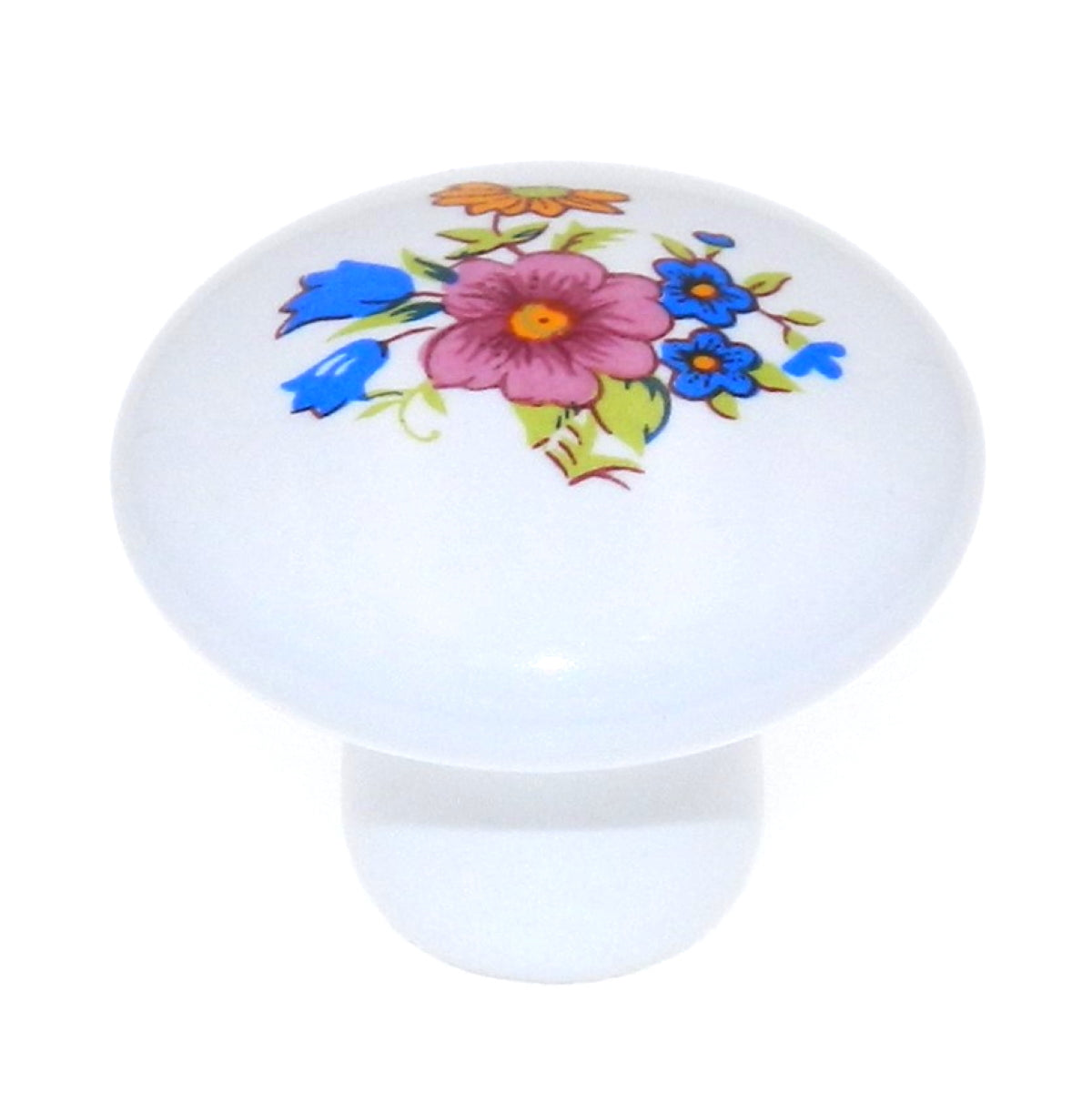 Amerock BP72002-F30 White 1 3/8" Red Floral Mushroom Cabinet Knob Pulls Ceramics