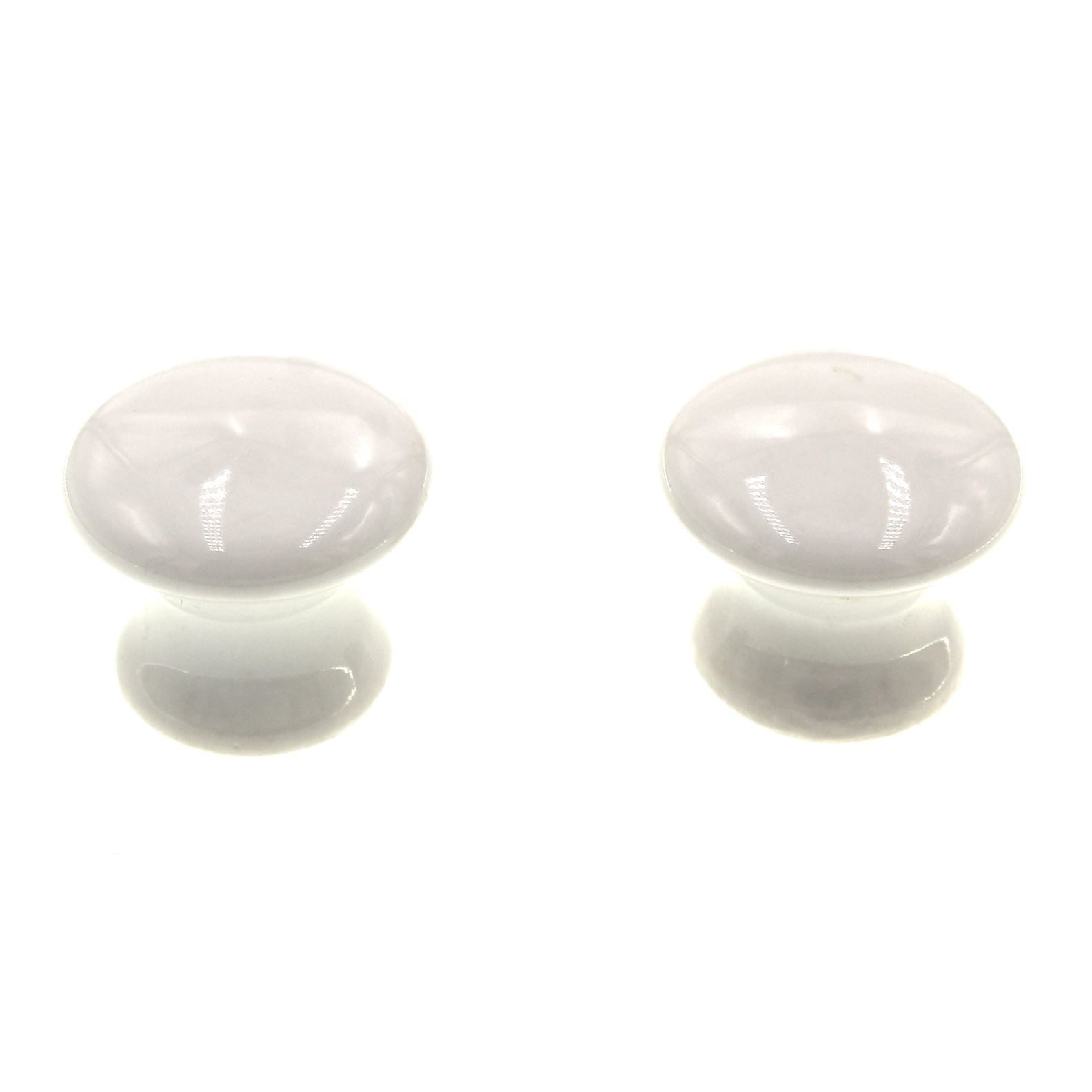 Set of 2 Amerock 1" White Porcelain Mushroom Cabinet Knob Pulls BP724-30