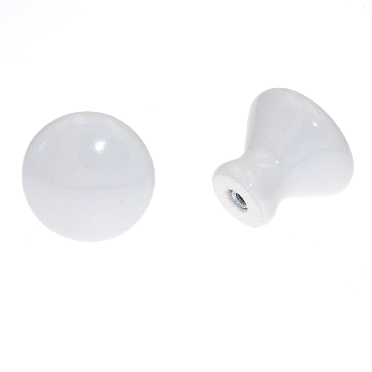 Pair of Amerock BP725-30 White 1 5/16" Ceramic Cabinet Knob Pulls