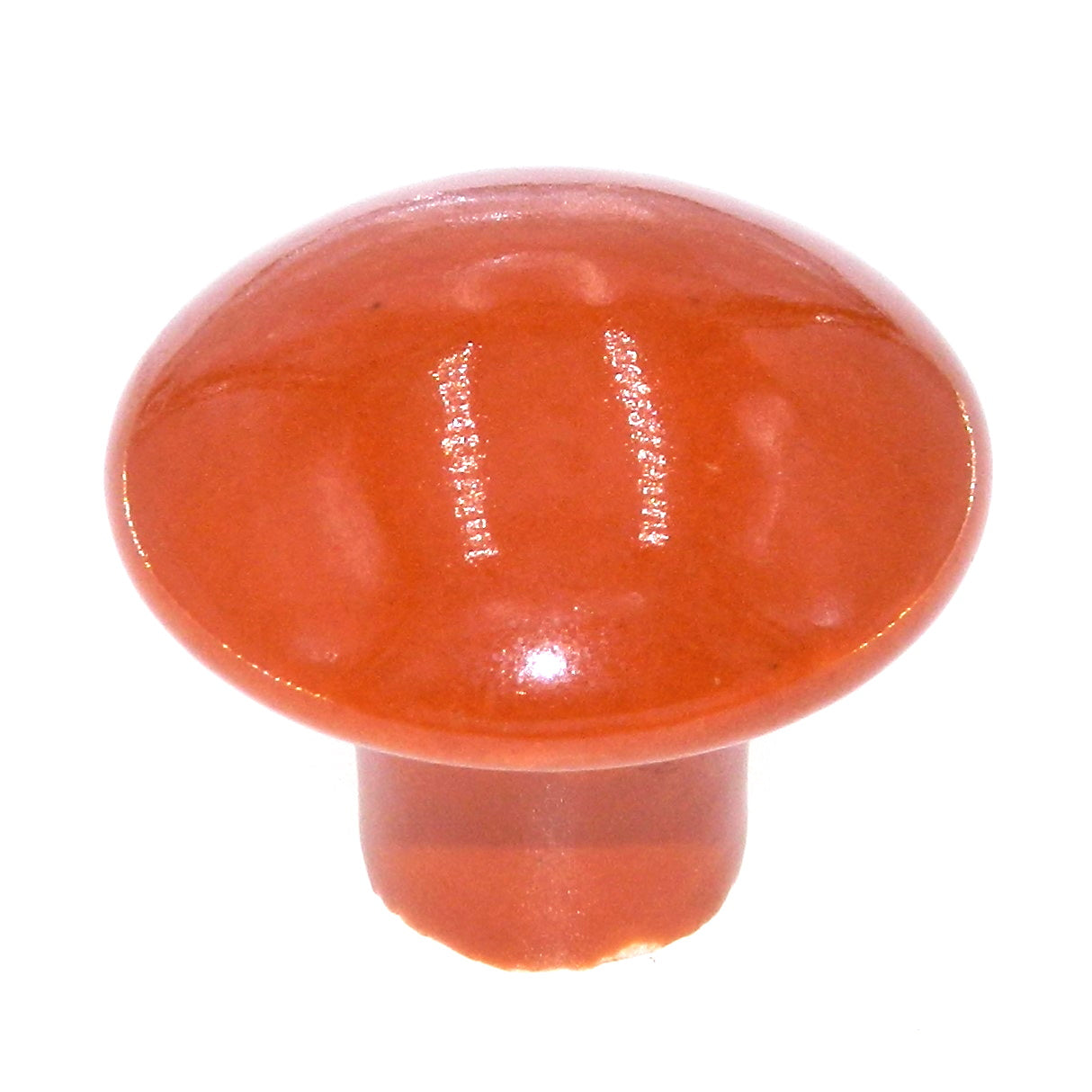 Vintage Amerock Porcelain Dark Orange 1 1/4" Round Cabinet Knob BP725A-RT