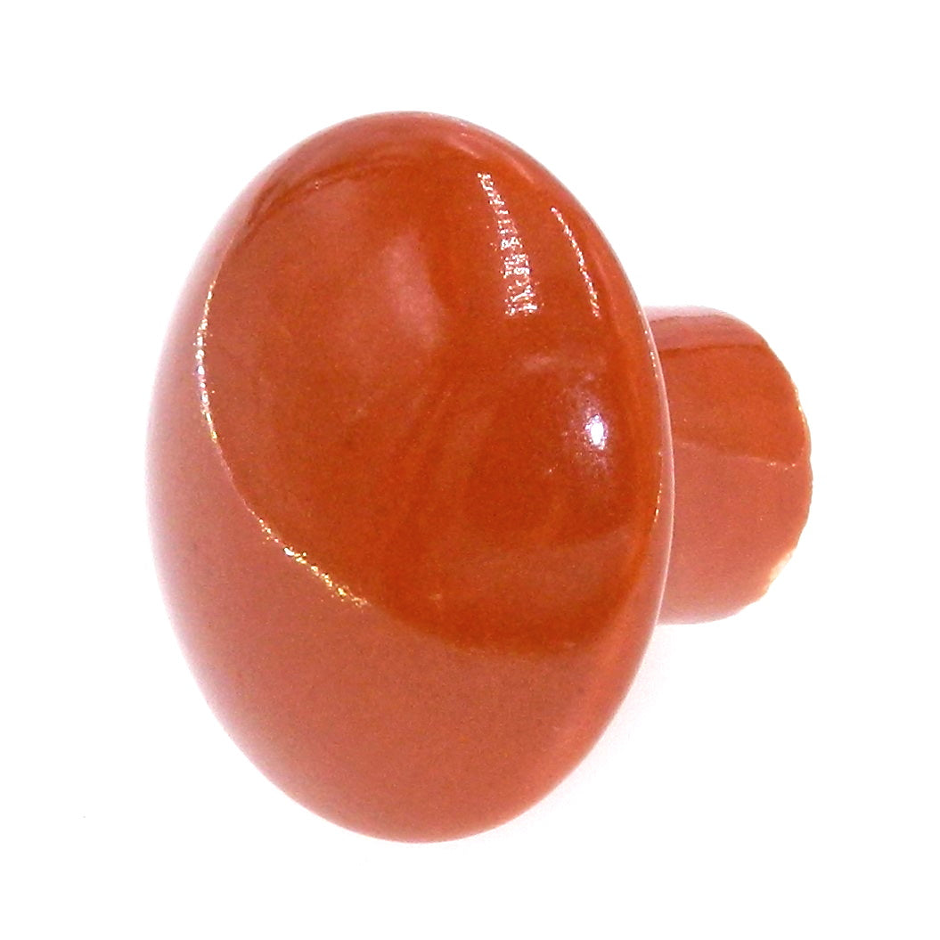 Vintage Amerock Porcelain Dark Orange 1 1/4" Round Cabinet Knob BP725A-RT