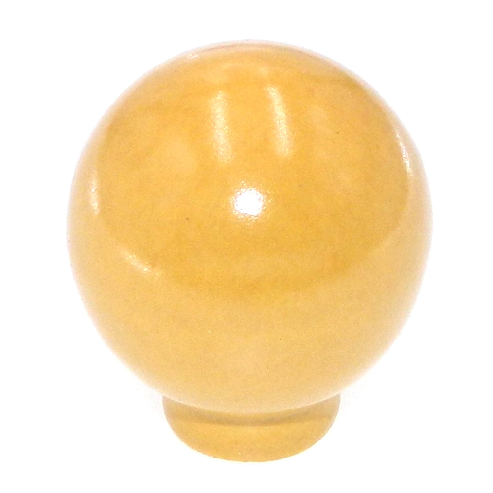 Vintage Amerock Ceramic Yellow 1 1/4" Round Cabinet Knob BP727A-HG