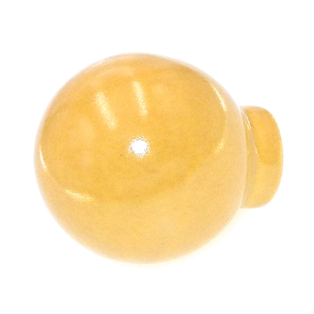 Vintage Amerock Ceramic Yellow 1 1/4" Round Cabinet Knob BP727A-HG