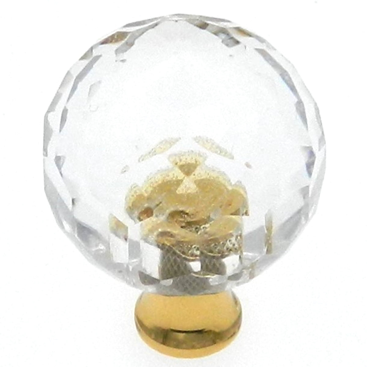 Amerock Traditional Classics Crystal Polished Brass 1 3/16" Round Cabinet Pull Knob BP731CS