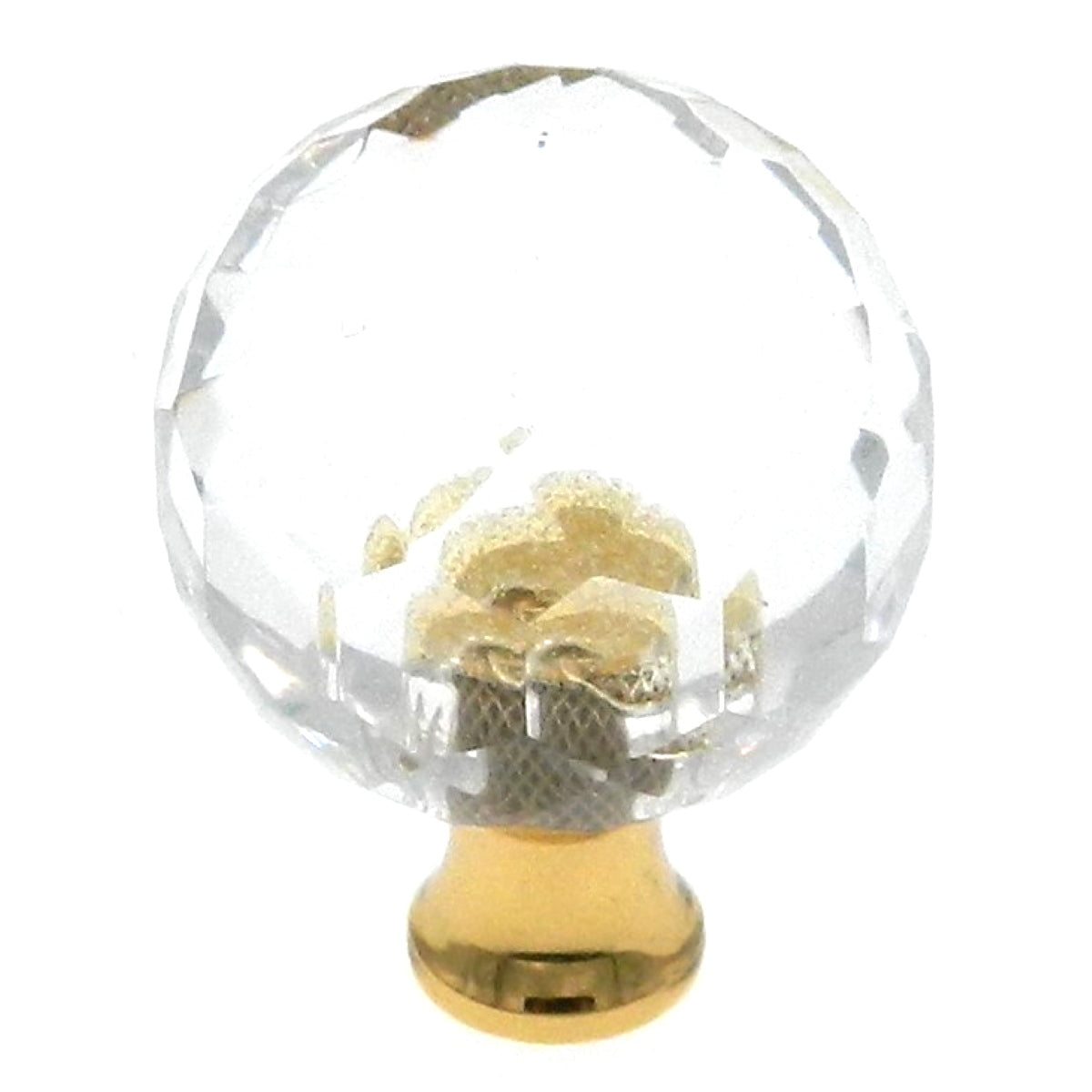 Amerock Traditional Classics Crystal Polished Brass 1 3/16" Round Cabinet Pull Knob BP731CS