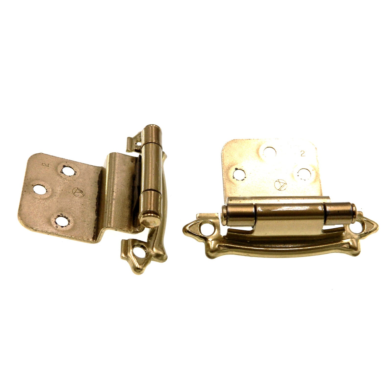 Pair of Amerock Sterling Brass 3/8" Inset Hinges Self-Closing BP7328-O74