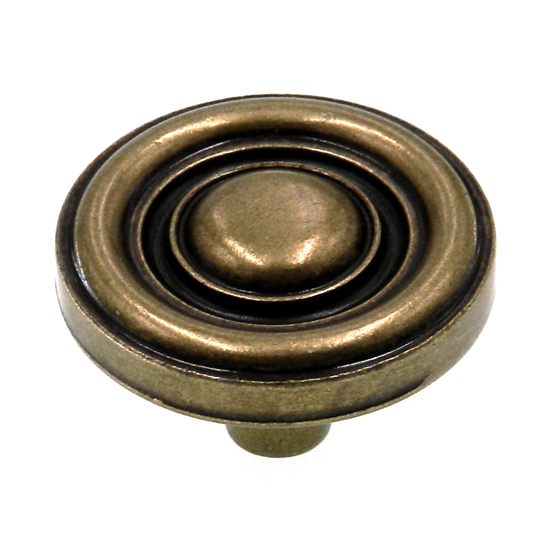 Vintage Amerock Charter Burnished Brass 1 3/8" Round Cabinet Knob BP746-BB