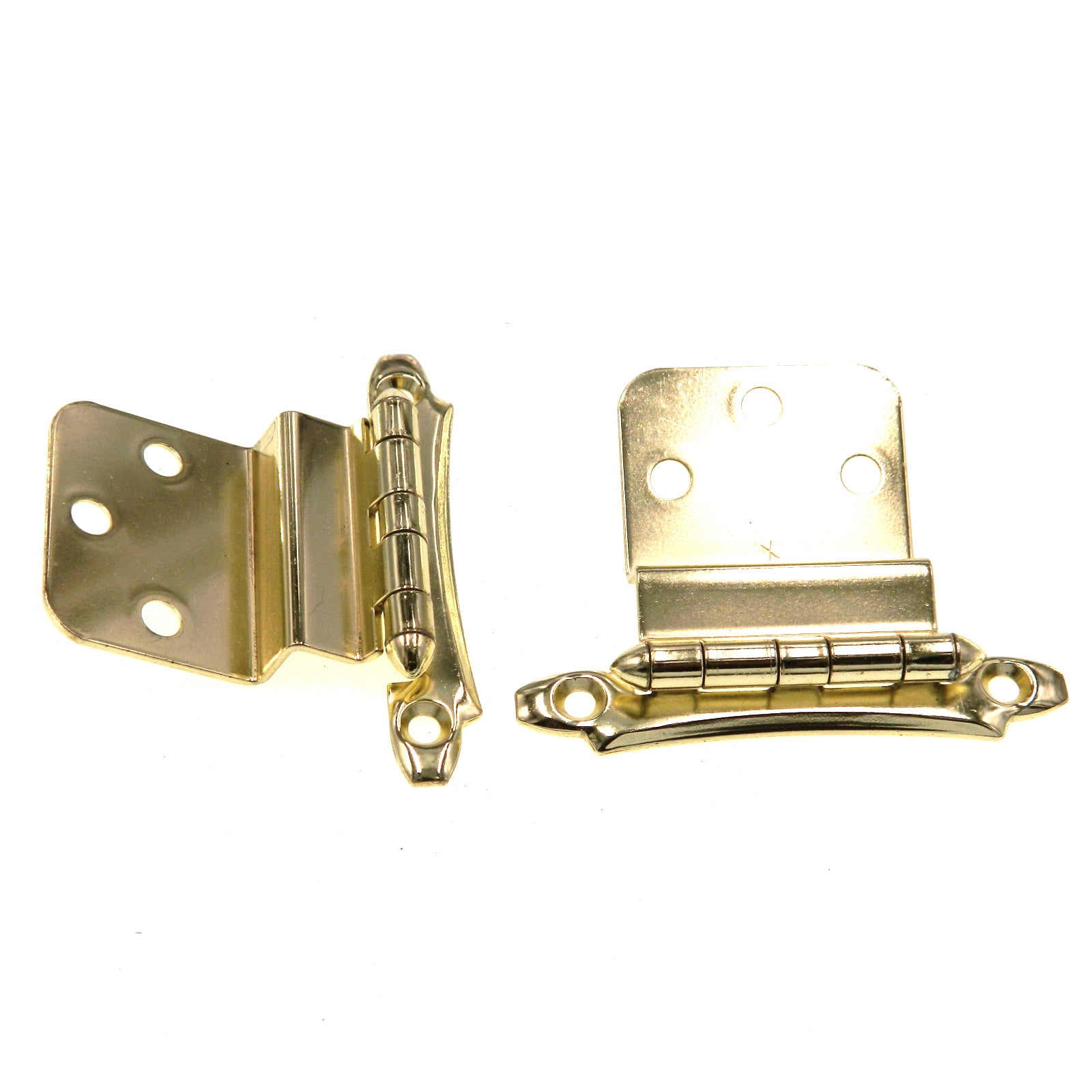 Pair of Amerock Polished Brass 3/8" Inset Hinges Non Self-Closing BP7538-3