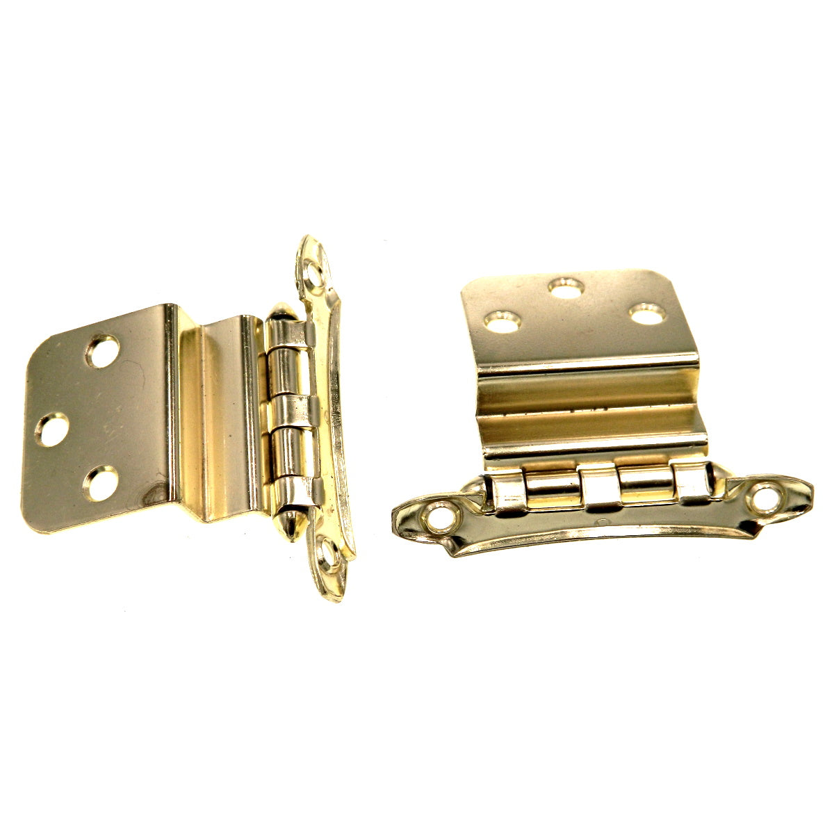 Pair of Amerock Polished Brass 3/8" Inset Hinges Non Self-Closing BP7538-3