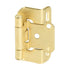 Pair of Amerock BP7550-3 Polished Brass Self-Closing 1/2" Overlay Hinges