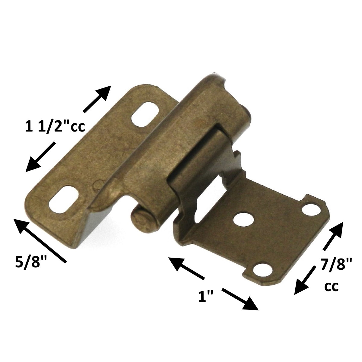 Pair Amerock Face Mount Self-Closing Partial Wrap 1/2" Overlay Hinges BPR7550BB