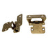 Pair Amerock Burnished Brass 1/4" Overlay Two Hole Partial Wrap Hinges BP7553-BB