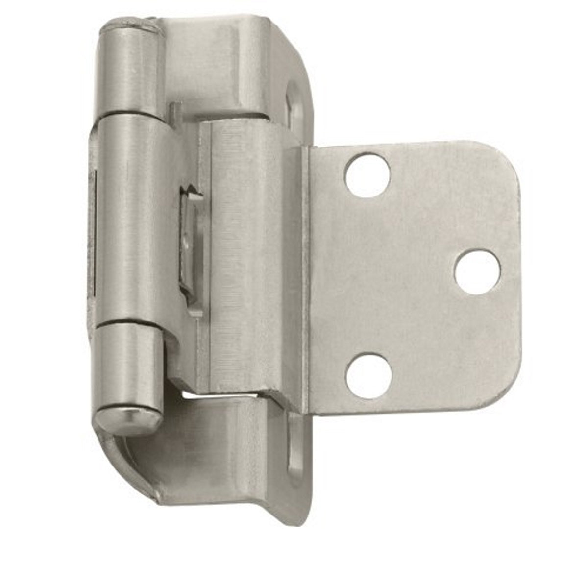 Pair Amerock BP7565-G10 Self-Closing Partial-Wrap 3/8" Inset Satin Nickel Hinges