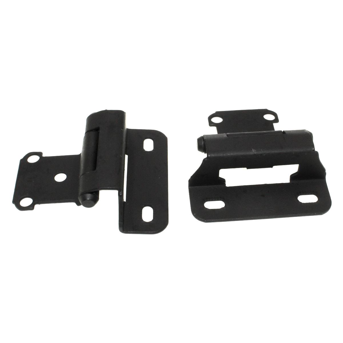 Amerock Flat Black 1/4" Overlay Partial Wrap Cabinet Hinges 2 Pack BPR7566FB