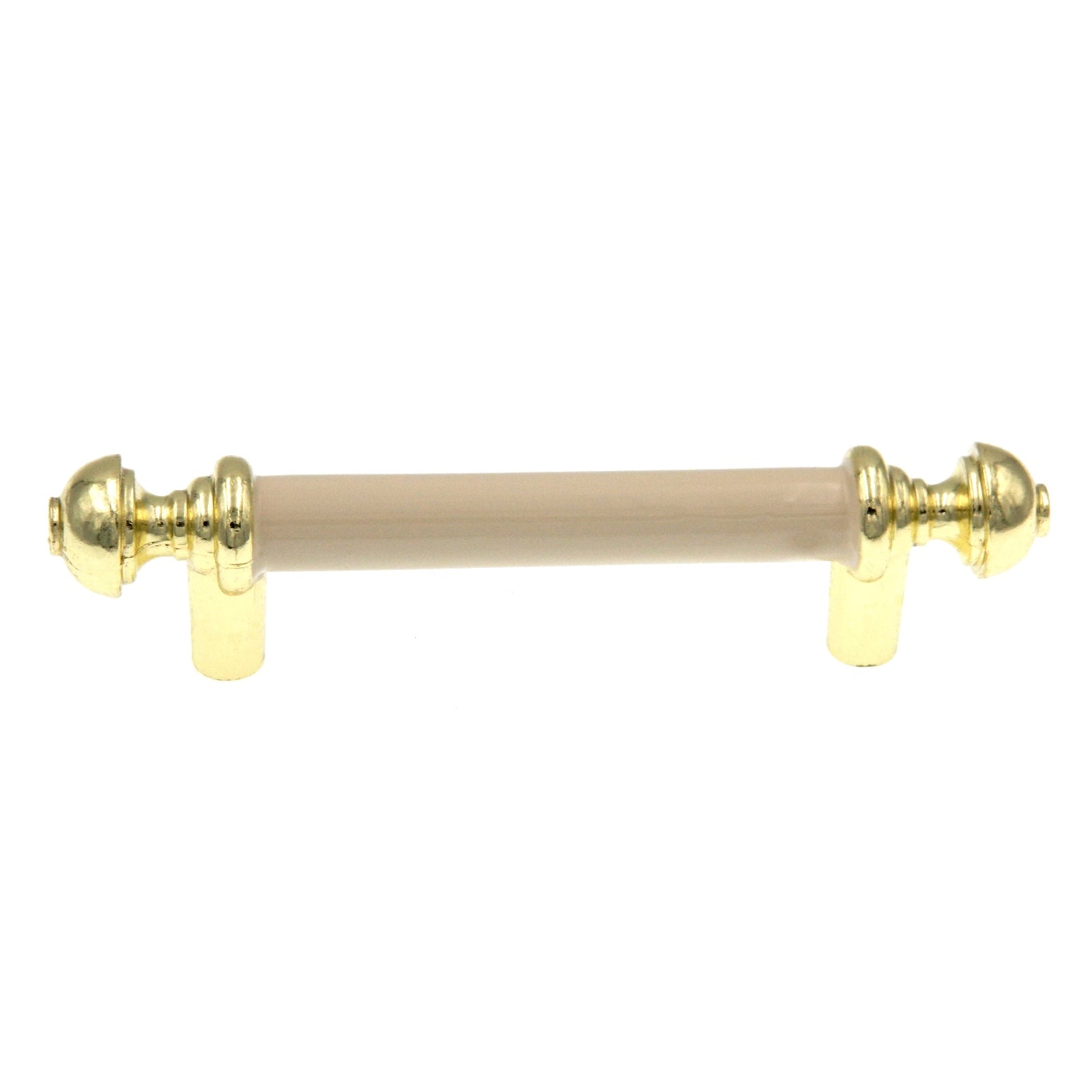 10 Pack Amerock 3"cc Cabinet Pull Polished Brass Painted Almond Center BP761-3A