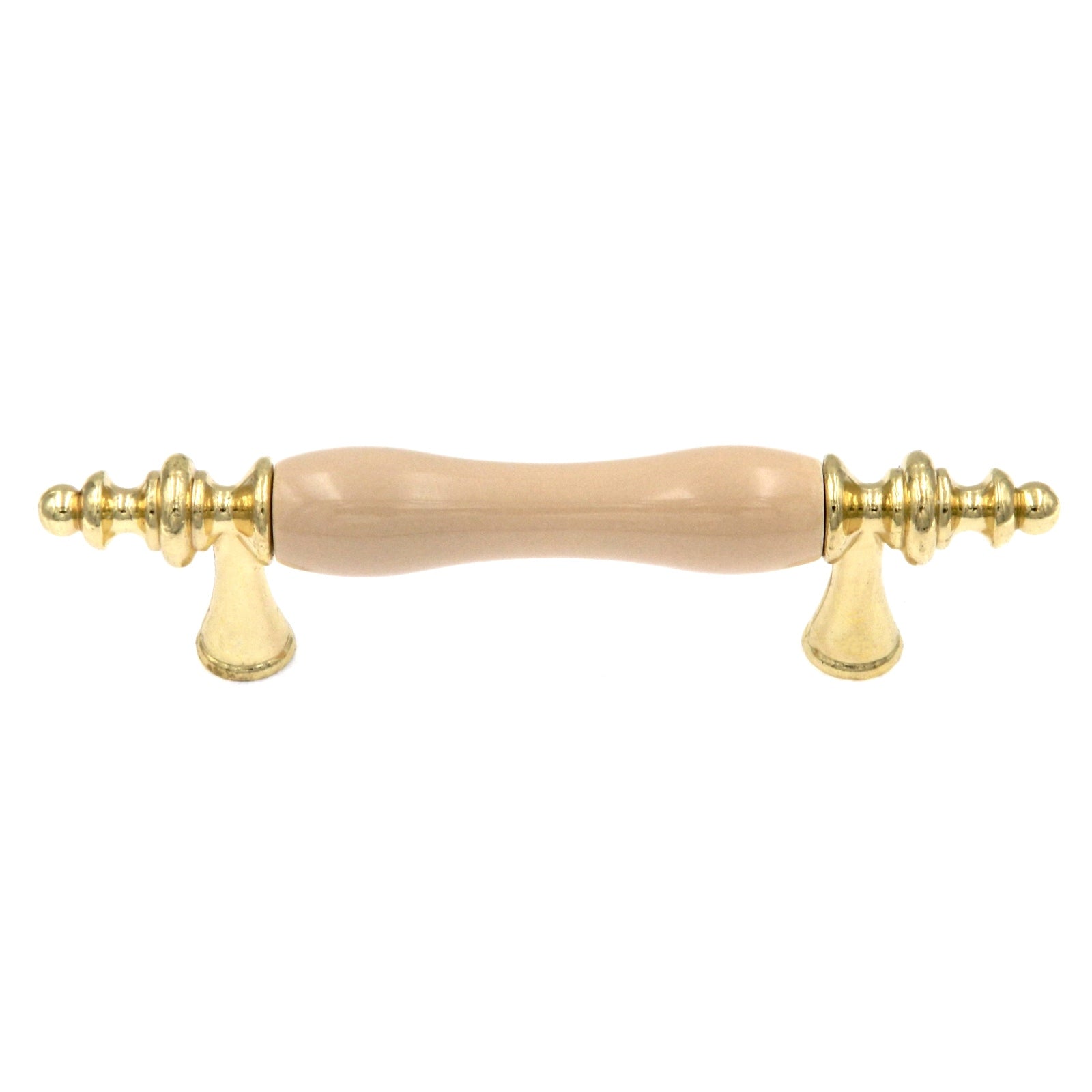 Amerock BP76243-AL3 Polished Brass Allison 3"cc Cabinet Bar Pull Handle with Almond Ceramic Center