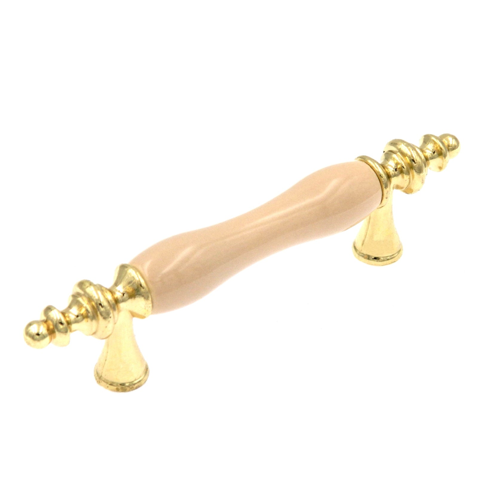 Amerock BP76243-AL3 Polished Brass Allison 3"cc Cabinet Bar Pull Handle with Almond Ceramic Center