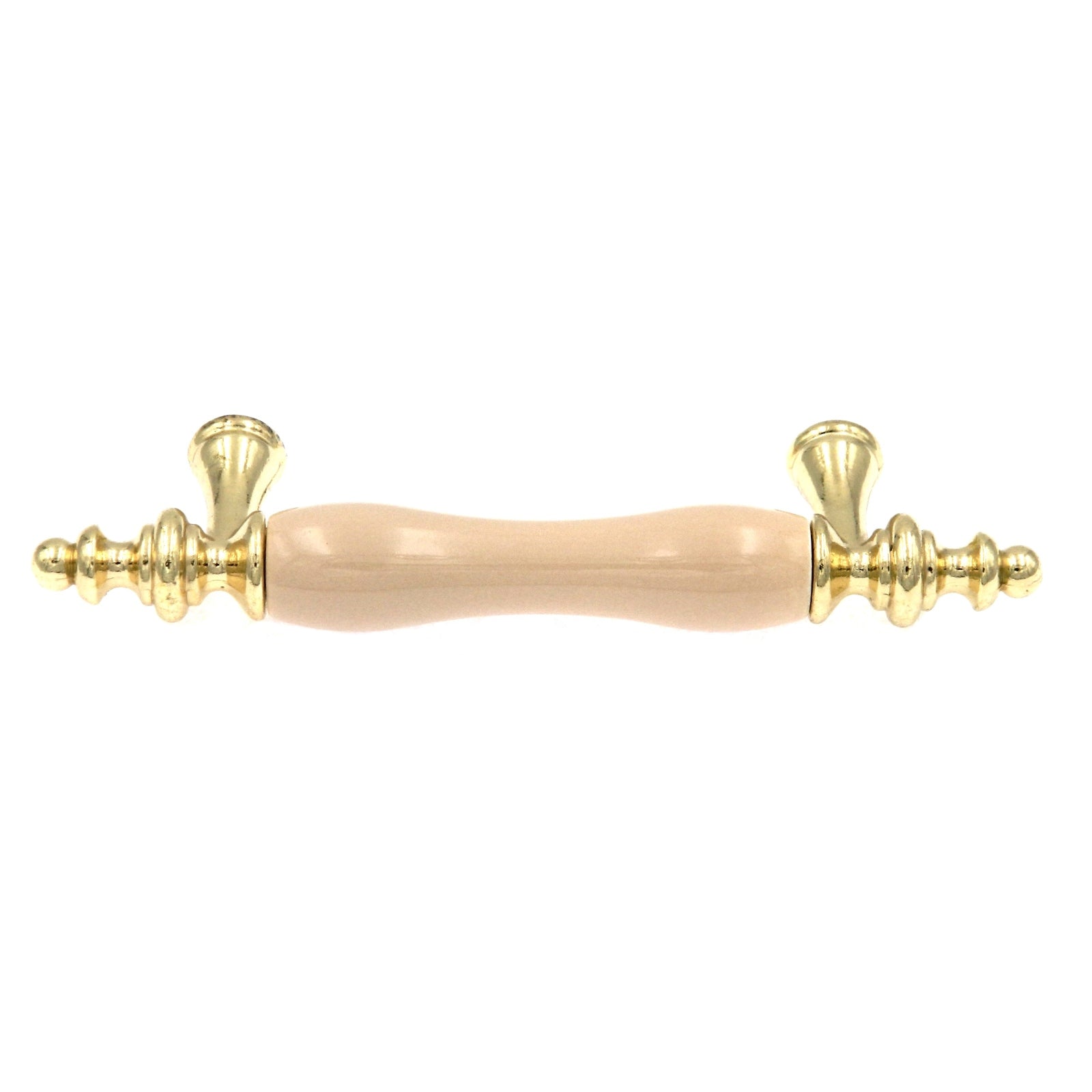 Amerock BP76243-AL3 Polished Brass Allison 3"cc Cabinet Bar Pull Handle with Almond Ceramic Center