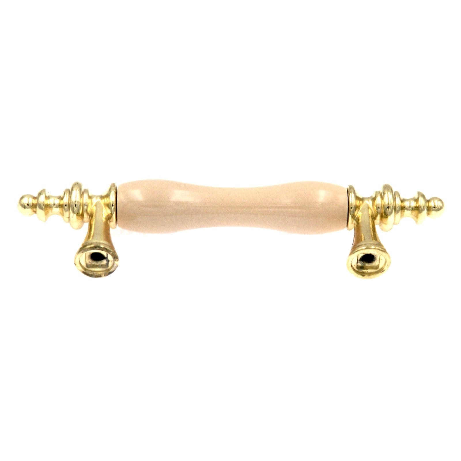 Amerock BP76243-AL3 Polished Brass Allison 3"cc Cabinet Bar Pull Handle with Almond Ceramic Center