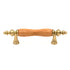 Amerock Royal Family Polished Brass 3"cc Bar Pull Oak Wood Center BP76243-O3