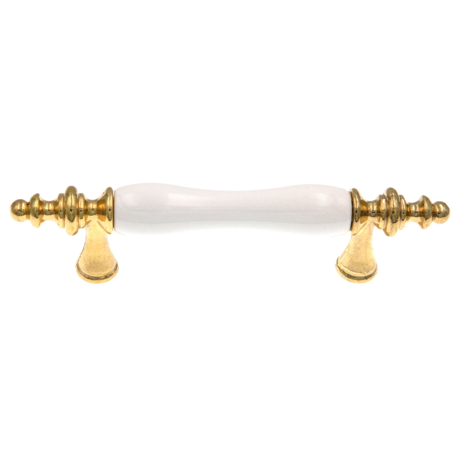 Amerock 3"cc Polished Brass Cabinet Porcelain Bar Pull Handle Ceramic Center BP76243-W3