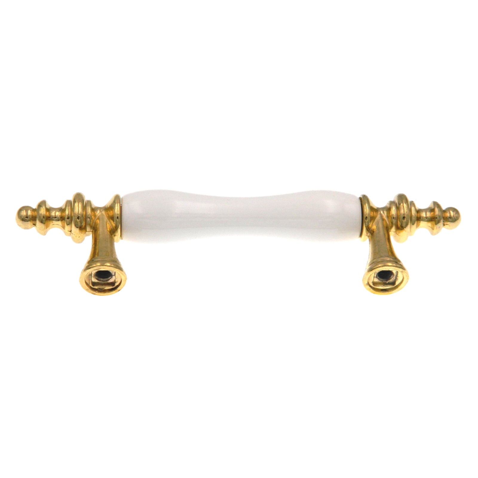 Amerock 3"cc Polished Brass Cabinet Porcelain Bar Pull Handle Ceramic Center BP76243-W3