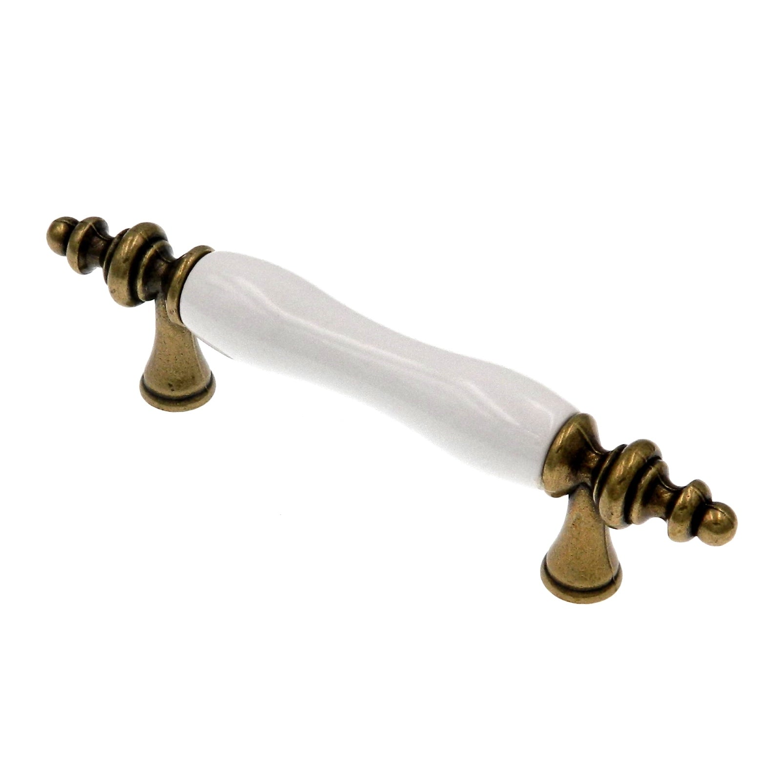 Amerock Allison Antique Brass with White Ceramic Center 3"cc Bar Pull BP76243-WB