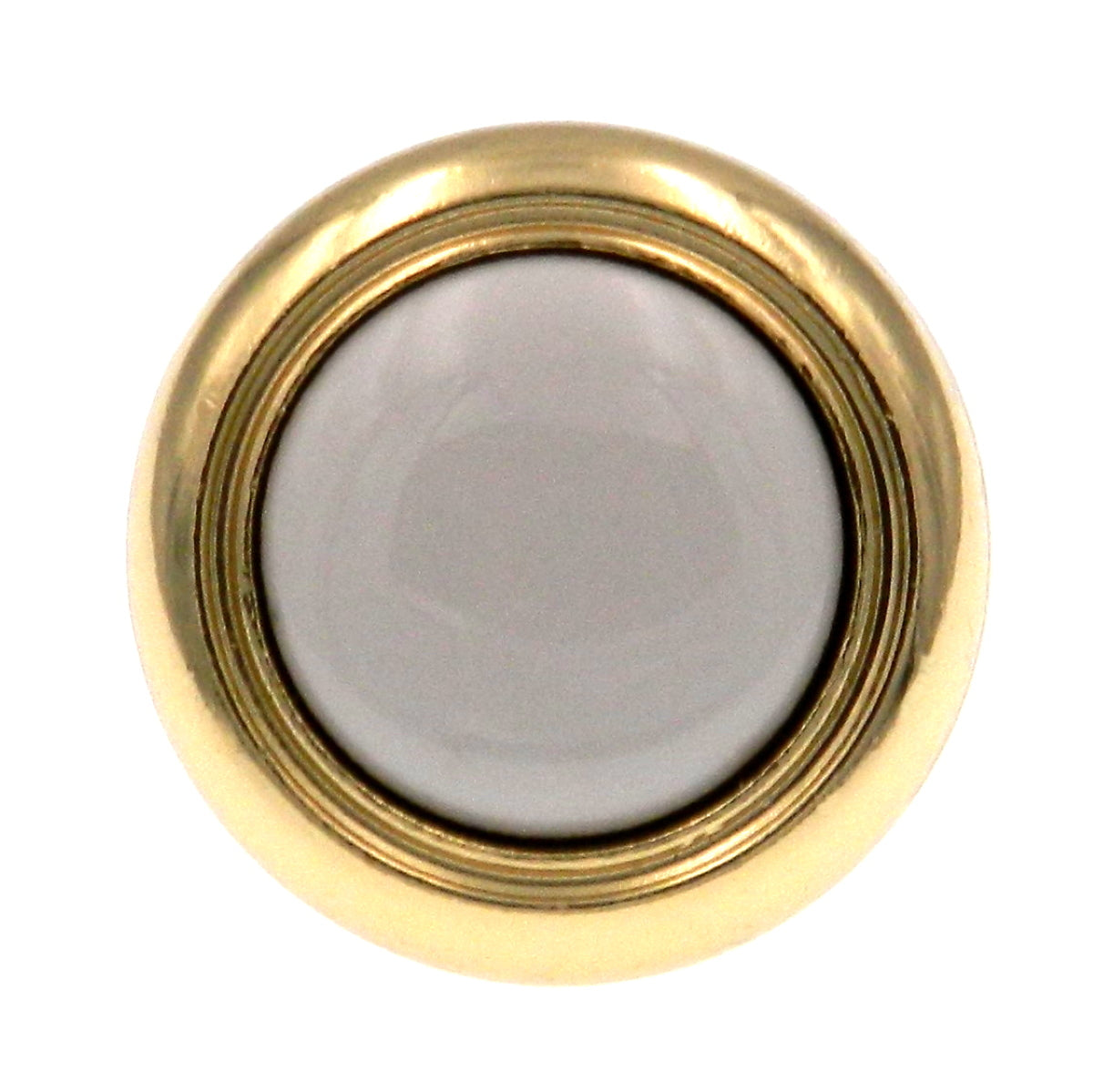 8 Pack Amerock BP76244-W3 Bright Brass Cabinet Knob w/White Ceramic Center